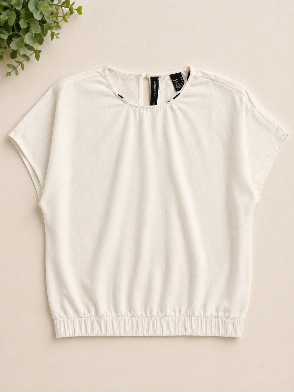 Mango MNG Collection White Textured Top | Minimal Capsule Wardrobe | Size S
